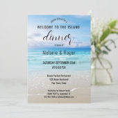 Kleurrijk strand Kustrepetitie Dinner Kaart (Staand voorkant)