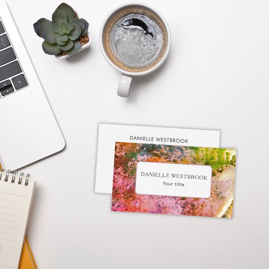 Kleurrijk strand Steone rood roze groen Visitekaartje