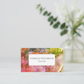 Kleurrijk strand Steone rood roze groen Visitekaartje (Staand voorkant)