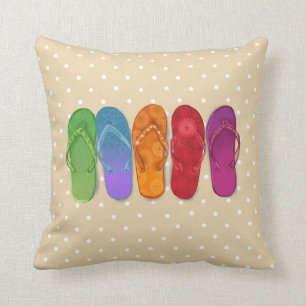 Kleurrijk strand van Sandals Teenslippers Kussen