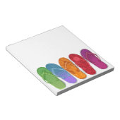 Kleurrijk strand van Sandals Teenslippers Notitieblok (Schuin)