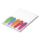 Kleurrijk strand van Sandals Teenslippers Notitieblok (Linkerzijde)