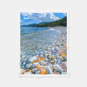 Kleurrijk Stranddeken met Kiezels Fleece Deken