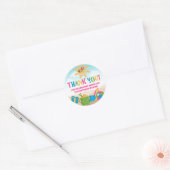 Kleurrijk strandthema ronde sticker (Envelop)