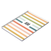Kleurrijk streepmonogram notitieboek (Linkerzijde)
