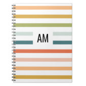 Kleurrijk streepmonogram notitieboek (Voorkant)