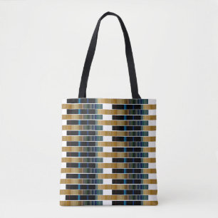 kleurrijk streepweefsel tote bag