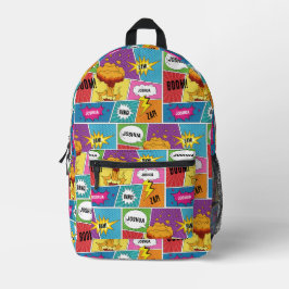 Kleurrijk stripboek Gepersonaliseerde naam Pop Art Bedrukte Rugzak