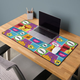 Kleurrijk stripboek Gepersonaliseerde naam Pop Art Bureaumat