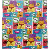 Kleurrijk stripboek Gepersonaliseerde naam Pop Art Douchegordijn (Voorkant)