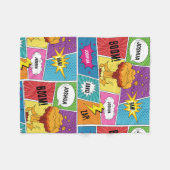 Kleurrijk stripboek Gepersonaliseerde naam Pop Art Fleece Deken (Voorkant (Horizontaal))