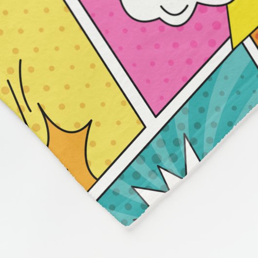 Kleurrijk stripboek Gepersonaliseerde naam Pop Art Fleece Deken (Hoek)