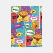 Kleurrijk stripboek Gepersonaliseerde naam Pop Art Fleece Deken (Voorkant)