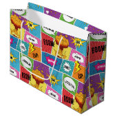 Kleurrijk stripboek Gepersonaliseerde naam Pop Art Groot Cadeauzakje (Voorkant Gekanteld)