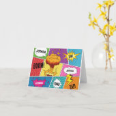 Kleurrijk stripboek Gepersonaliseerde naam Pop Art Kaart (Gele Bloem)