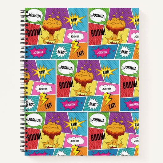 Kleurrijk stripboek Gepersonaliseerde naam Pop Art Notitieboek (Voorkant)