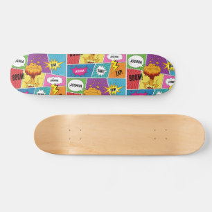 Kleurrijk stripboek Gepersonaliseerde naam Pop Art Persoonlijk Skateboard