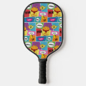 Kleurrijk stripboek Gepersonaliseerde naam Pop Art Pickleball Paddle (Achterkant)