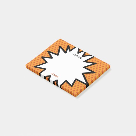 Kleurrijk stripboek Gepersonaliseerde naam Pop Art Post-it® Notes (Schuin)