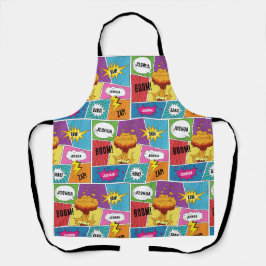 Kleurrijk stripboek Gepersonaliseerde naam Pop Art Schort