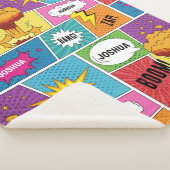 Kleurrijk stripboek Gepersonaliseerde naam Pop Art Sherpa Deken (3/4)
