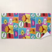 Kleurrijk stripboek Gepersonaliseerde naam Pop Art Strandlaken (Voorkant)
