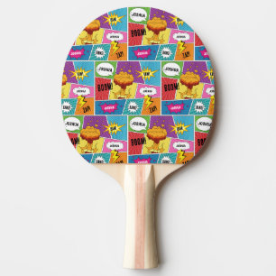 Kleurrijk stripboek Gepersonaliseerde naam Pop Art Tafeltennisbatje