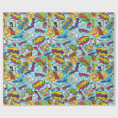 Kleurrijk stripboek met het patroon cadeaupapier (Vlak)