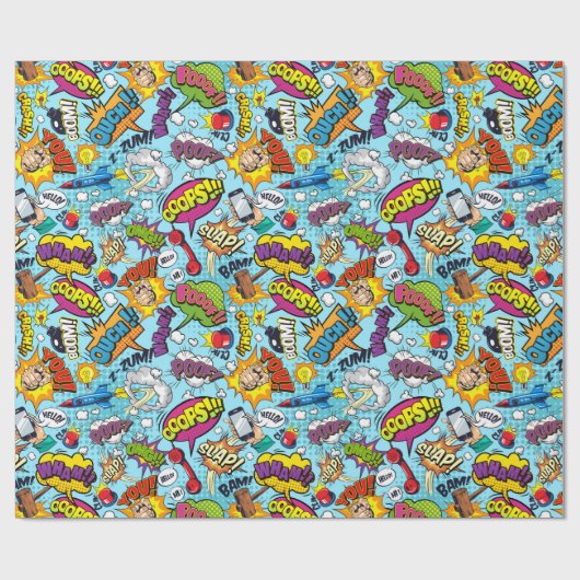 Kleurrijk stripboek met het patroon cadeaupapier (Vlak)