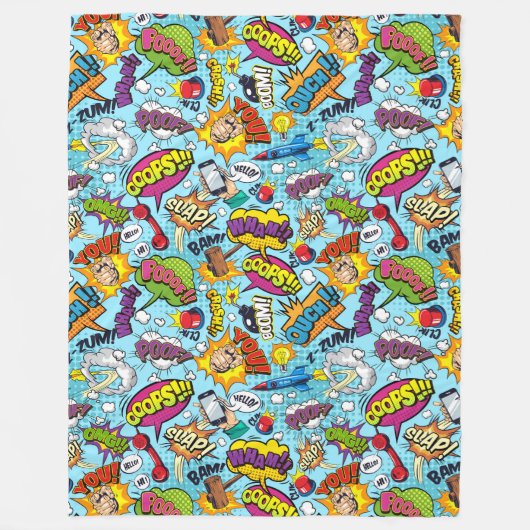 Kleurrijk stripboek met het patroon fleece deken (Voorkant)