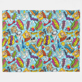 Kleurrijk stripboek met het patroon fleece deken (Voorkant (Horizontaal))