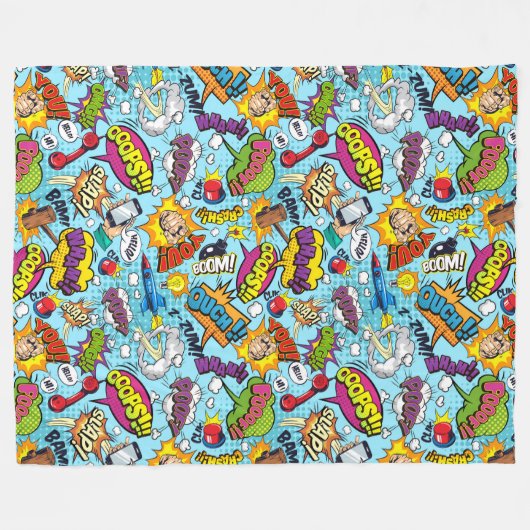 Kleurrijk stripboek met het patroon fleece deken (Voorkant (Horizontaal))