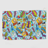 Kleurrijk stripboek met het patroon golfhanddoek (Horizontaal)