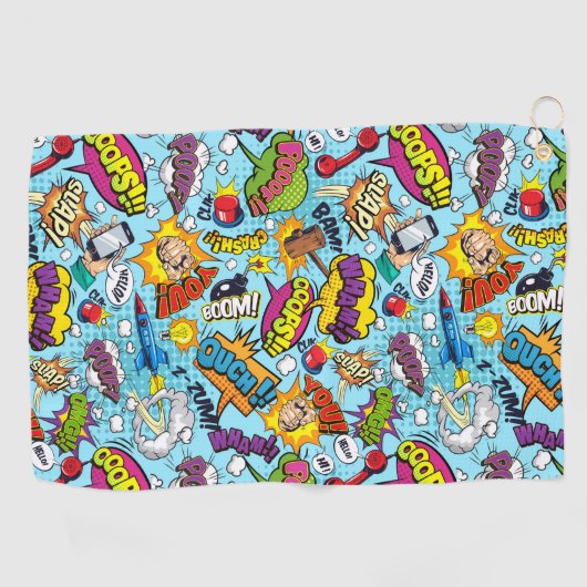 Kleurrijk stripboek met het patroon golfhanddoek (Horizontaal)