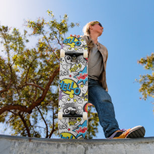 Kleurrijk stripboek Pop Art-spraakballonpatroon Persoonlijk Skateboard