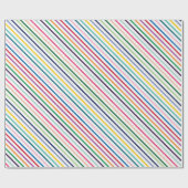 Kleurrijk Stripe Art Pattern over Cristiana White Cadeaupapier (Vlak)