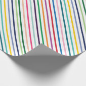 Kleurrijk Stripe Art Pattern over Cristiana White Cadeaupapier (Hoek)