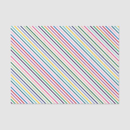 Kleurrijk Stripe Art Pattern over Cristiana White Tissuepapier (Voorkant)