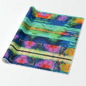Kleurrijk Stripe Patroon Wrapping Papier (Uitgerold)