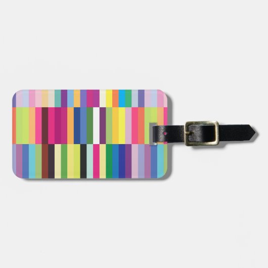 Kleurrijk strips bagagelabel (Voorkant horizontaal)