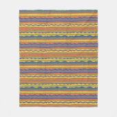 Kleurrijk strips fleece deken (Voorkant)