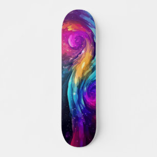 Kleurrijk stuk Abstract schilderij Galaxy Art Persoonlijk Skateboard