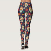 Kleurrijk suiker schedel patroon leggings (Achterkant)