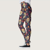 Kleurrijk suiker schedel patroon leggings (Links)