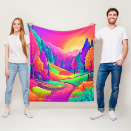 Kleurrijk Sunset Uitzicht Fleece Deken