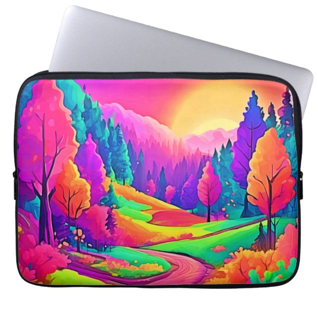 Kleurrijk Sunset Uitzicht Laptop Sleeve (Voorkant)