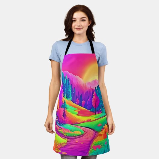 Kleurrijk Sunset Uitzicht Schort (Gedragen)