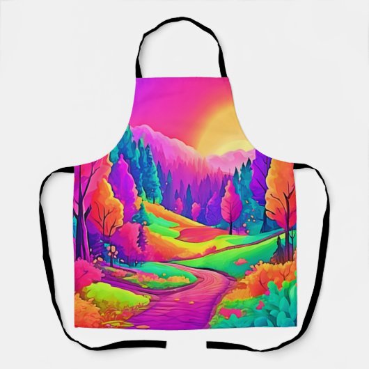 Kleurrijk Sunset Uitzicht Schort (Voorkant)