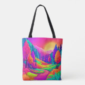 Kleurrijk Sunset Uitzicht Tote Bag (Achterkant)