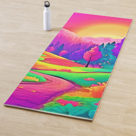 Kleurrijk Sunset Uitzicht Yogamat